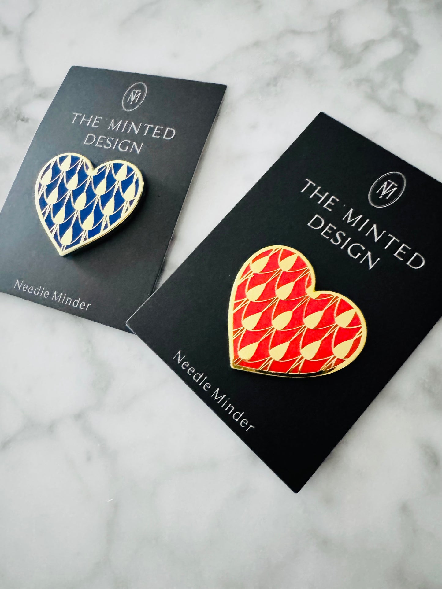 Navy Designer Inspired Heart
