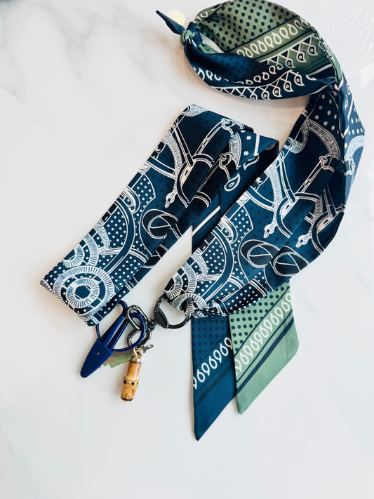 Bandana Navy Dark Green Designer Inspired Scarf
