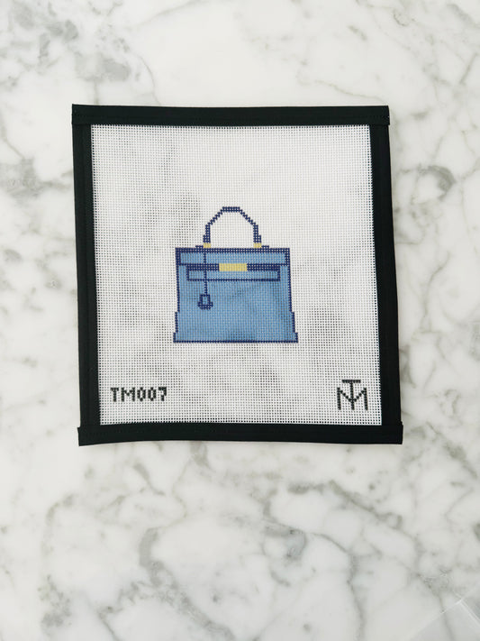 Navy Kelly Bag Needlepoint Canvas