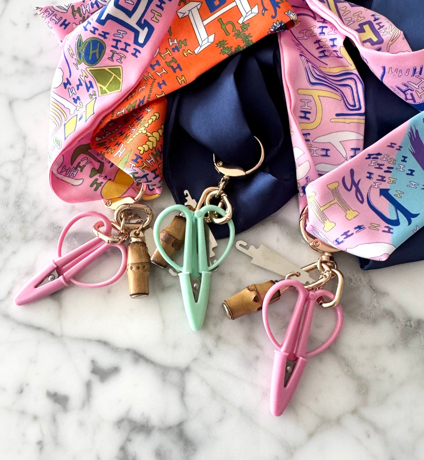 H Pink and Orange Designer Inspired Scarf