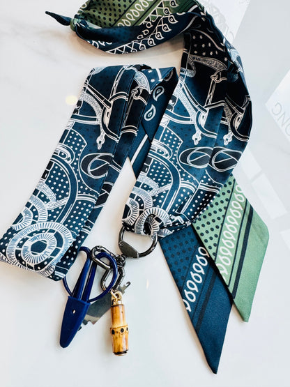 Bandana Navy Dark Green Designer Inspired Scarf