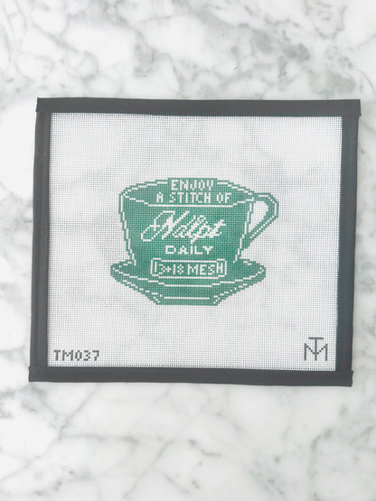 Enjoy a stitch of NDLPT daily coffee mug canvas