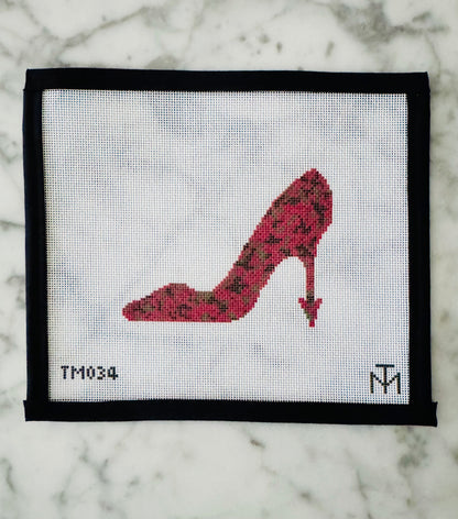 Floral Devil Heel Needlepoint Canvas