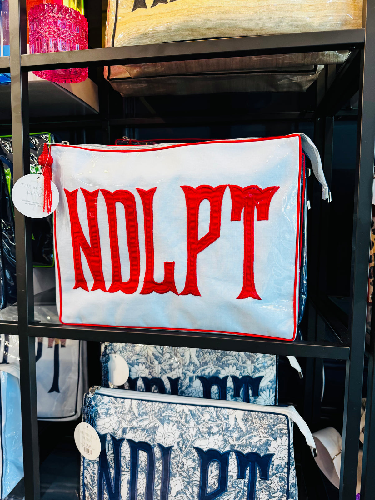 NDLPT Light Blue and Red Custom Appliqué Project Bag
