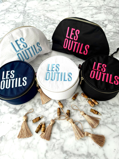 Les Outils Pouch in Pink and Black