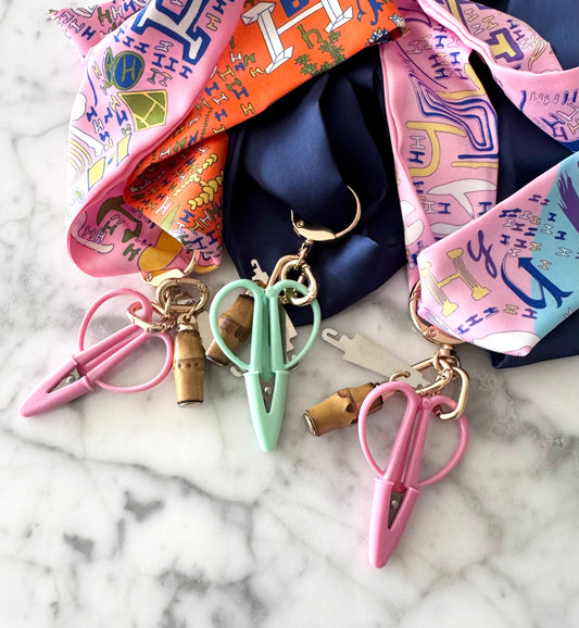 Pink and Light Blue H Designer Inspired Scarf