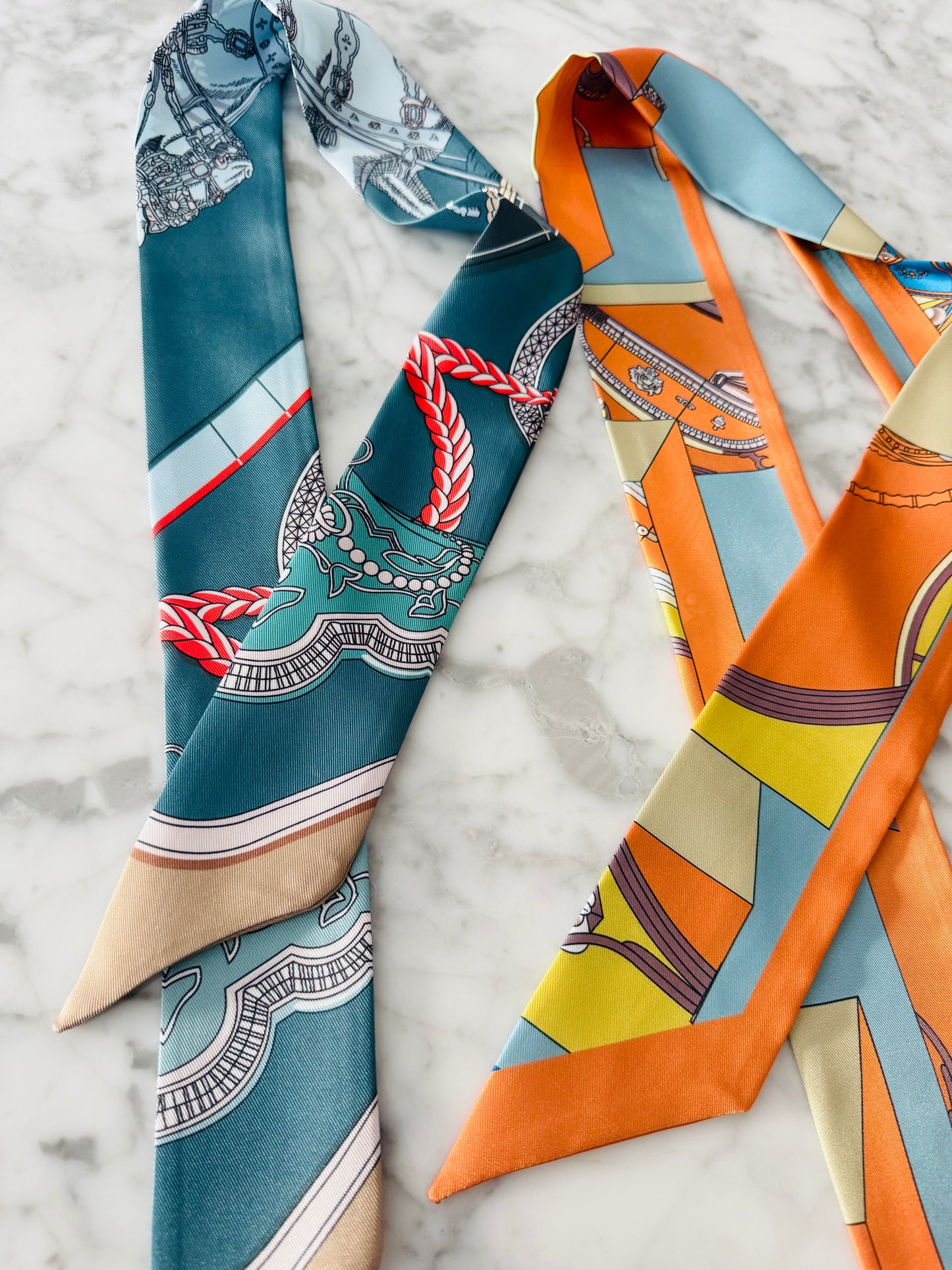 Turquoise and Tan Designer Inspired Scarf