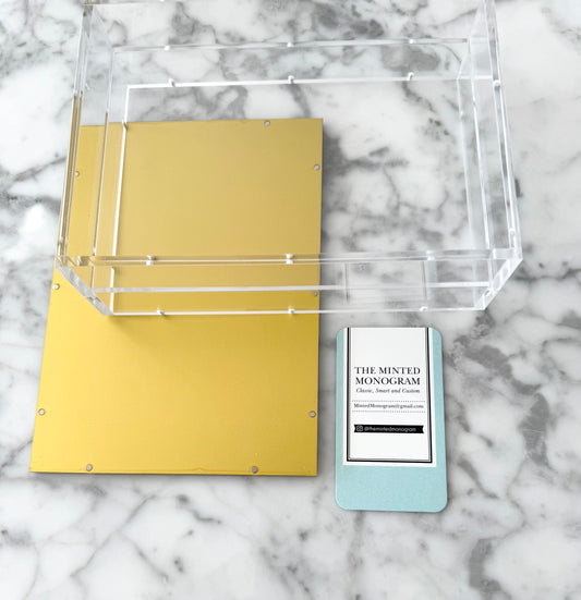 Almost perfect Sale Gold Bottom 5x7 Magnet Acrylic Tray