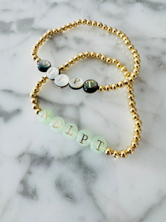 NDLPT Semi-Precious Stone & 14K Gold Bracelet Stack Set