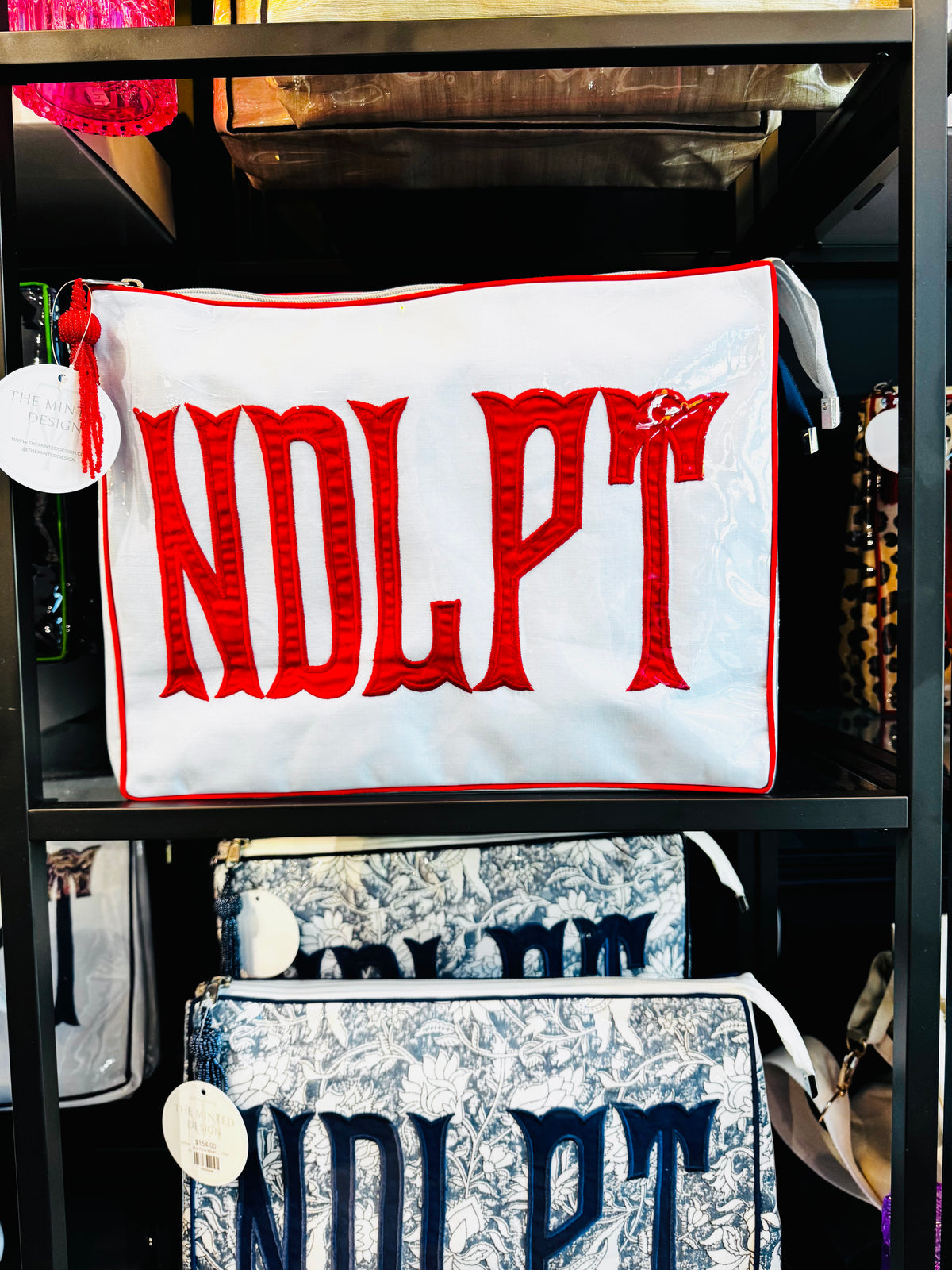 NDLPT Light Blue and Red Custom Appliqué Project Bag