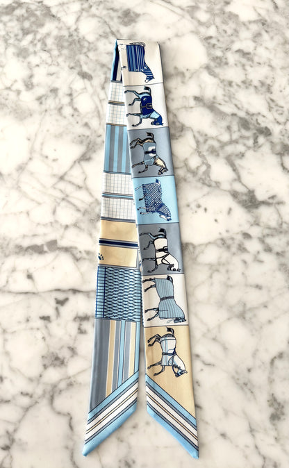 Blue Equestrian Designer Inspired Scarf