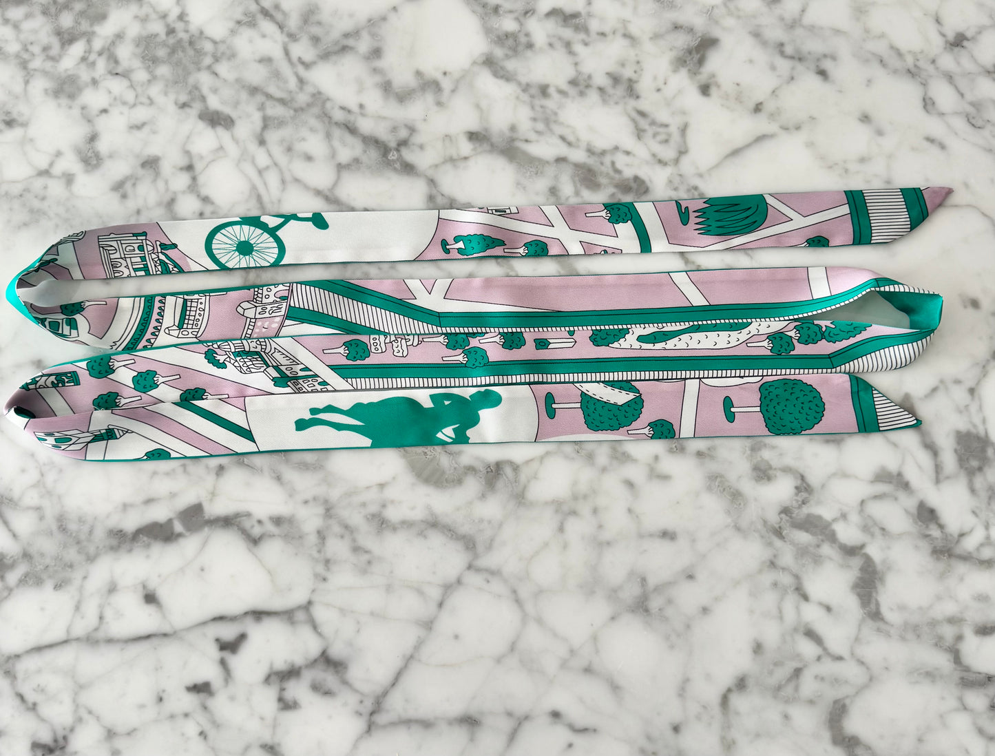 Lilac and Green 78” Scarf