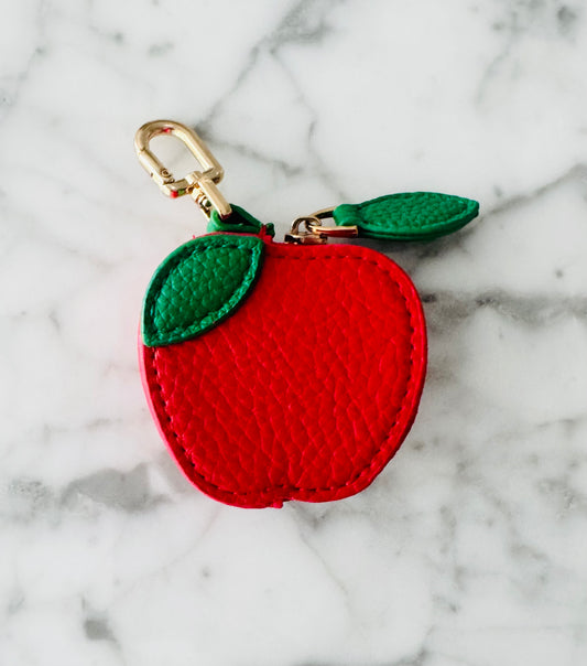 Apple Leather Stitch Pouch