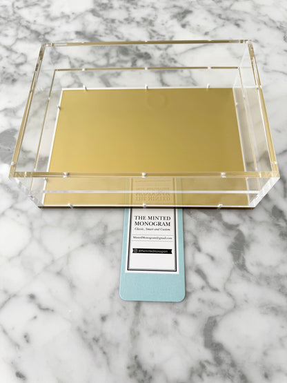 Almost perfect Sale Gold Bottom 5x7 Magnet Acrylic Tray