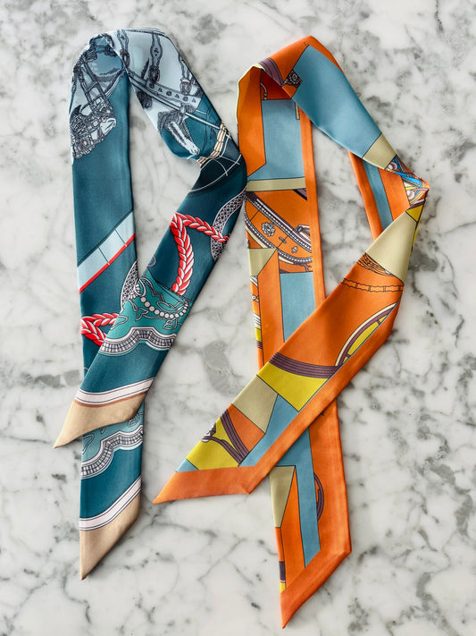 Turquoise and Tan Designer Inspired Scarf