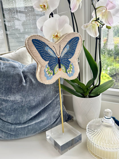 Acrylic Ornament Stand with Gold Rod, and Gold Hook