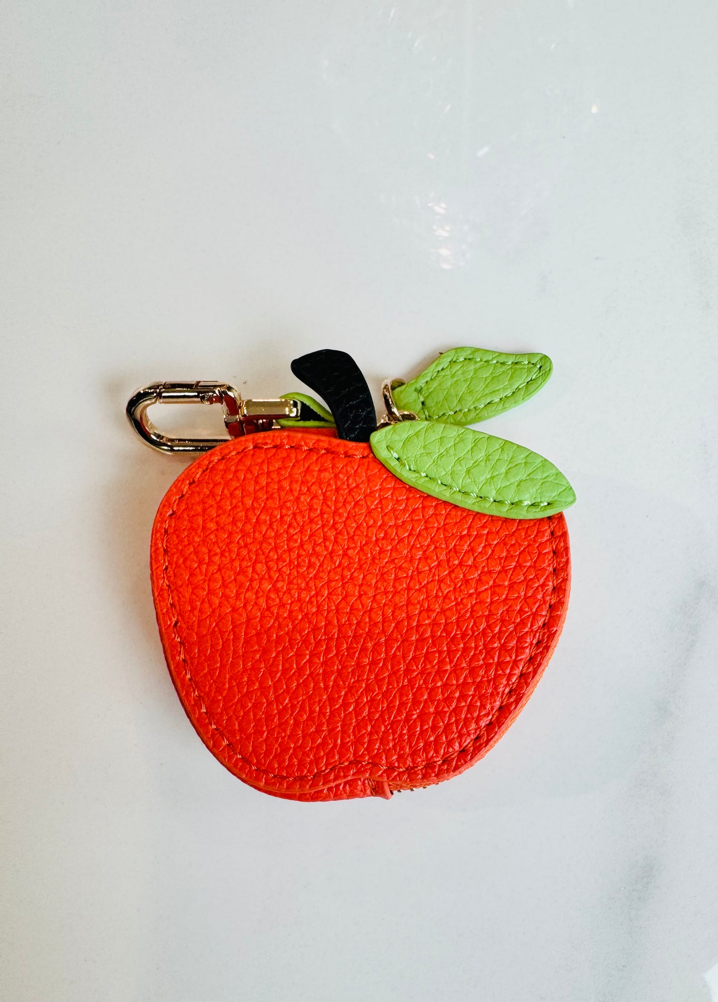 Apple Leather Stitch Pouch