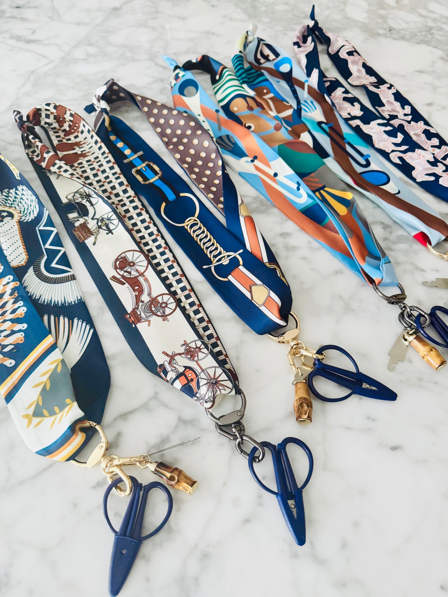 Navy Horse Designer Inspired Scarf