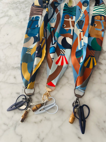 Light Blue Horse Designer Inspired Scarf