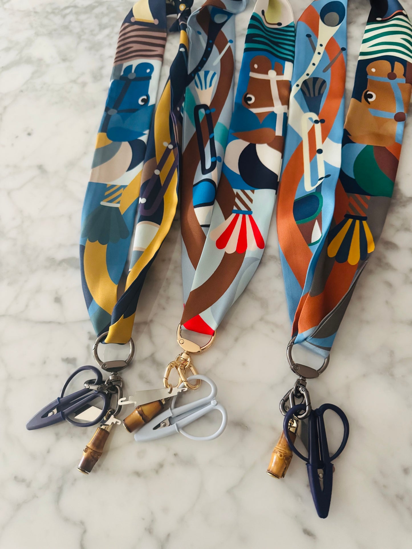 Navy Horse Designer Inspired Scarf