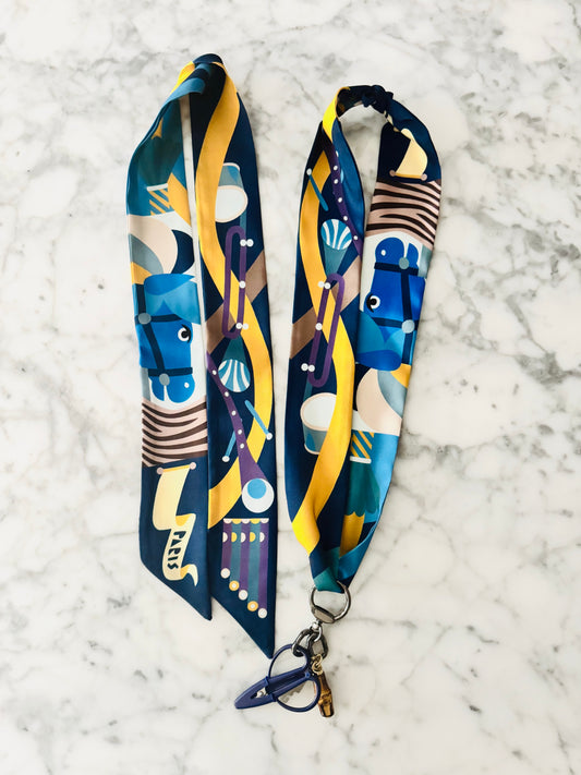 Navy Horse Designer Inspired Scarf