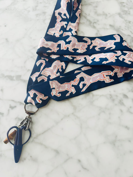 Navy and Maroon Running Horse Designer Inspired Scarf