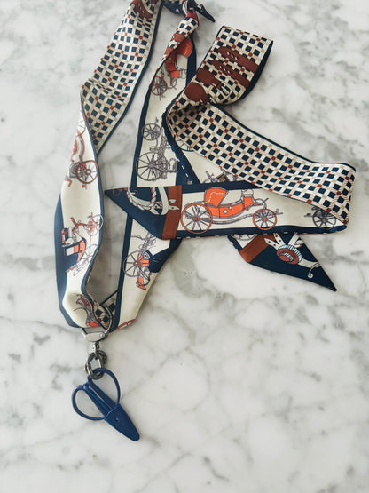 Brown Horse Carriage Designer Inspired Scarf