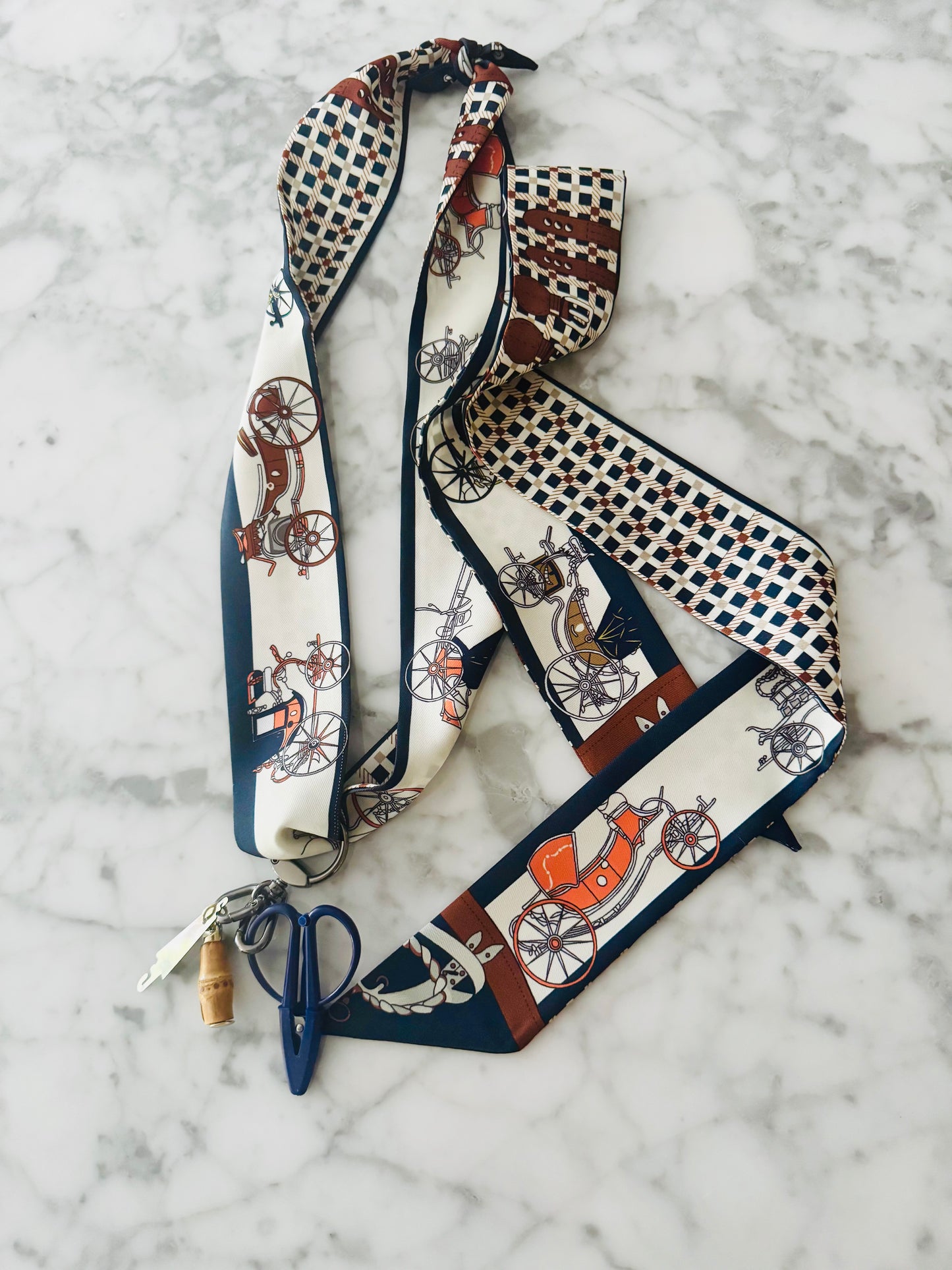 Brown Horse Carriage Designer Inspired Scarf