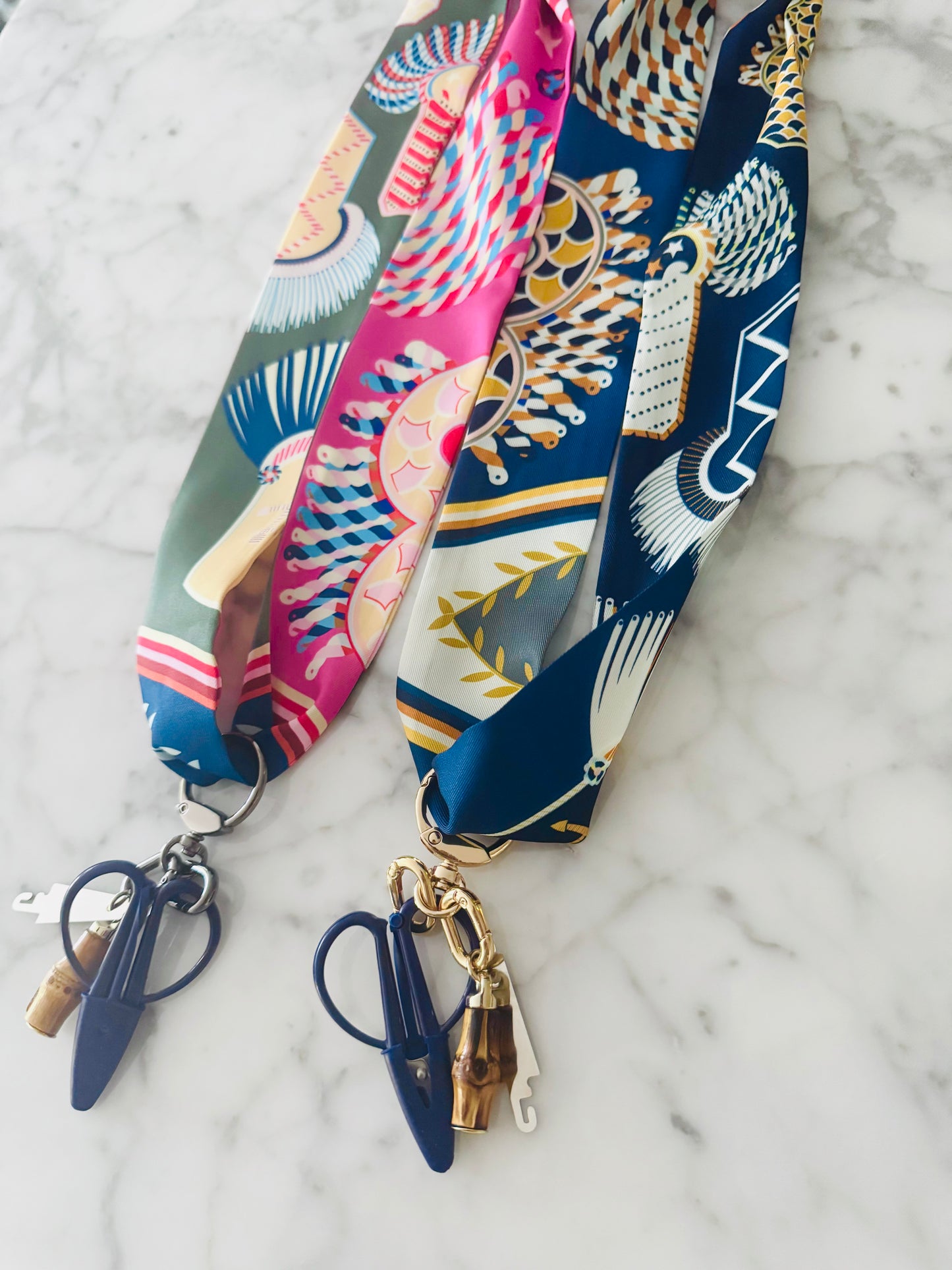 Navy and Gold Tassel Designer Inspired Scarf