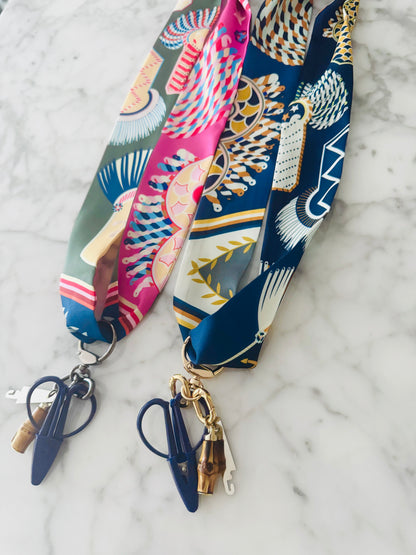 Navy and Gold Tassel Designer Inspired Scarf