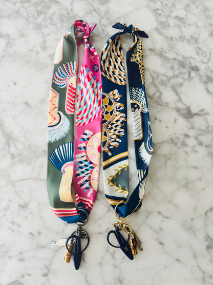Olive and Pink Tassel Designer Inspired Scarf