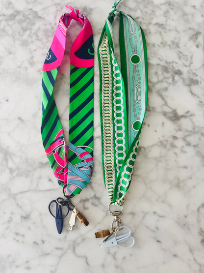Pink and Green Equestrian Buckle Designer Inspired Scarf