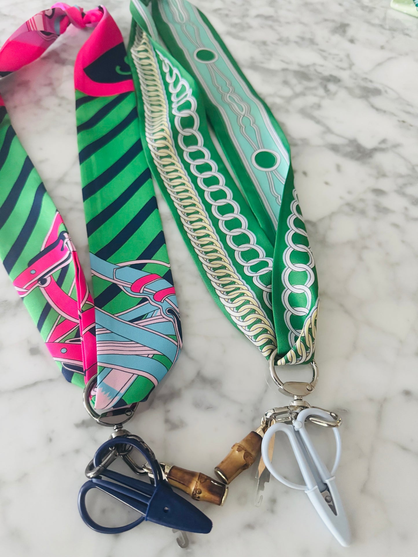 Pink and Green Equestrian Buckle Designer Inspired Scarf