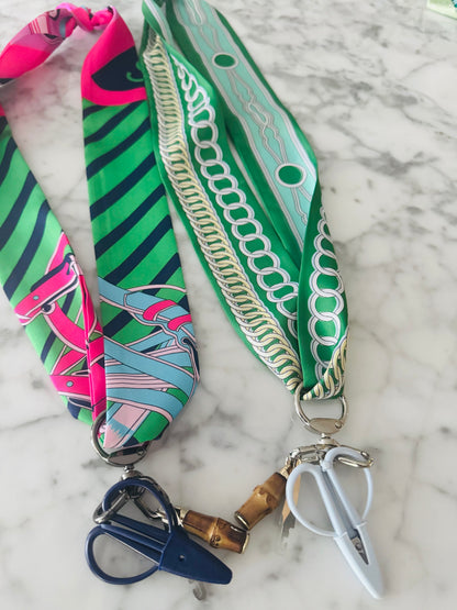 Pink and Green Equestrian Buckle Designer Inspired Scarf