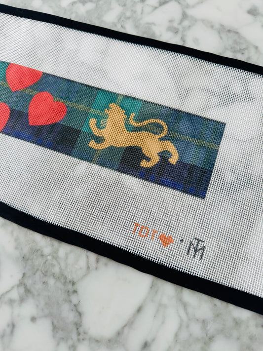 Exclusive Tigre de Tartán Plaid Tiger Bag Strap Needlepoint Canvas