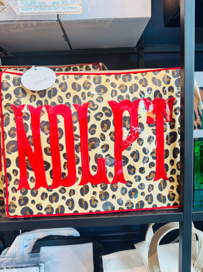 Leopard and red NDLPT custom applique Bag