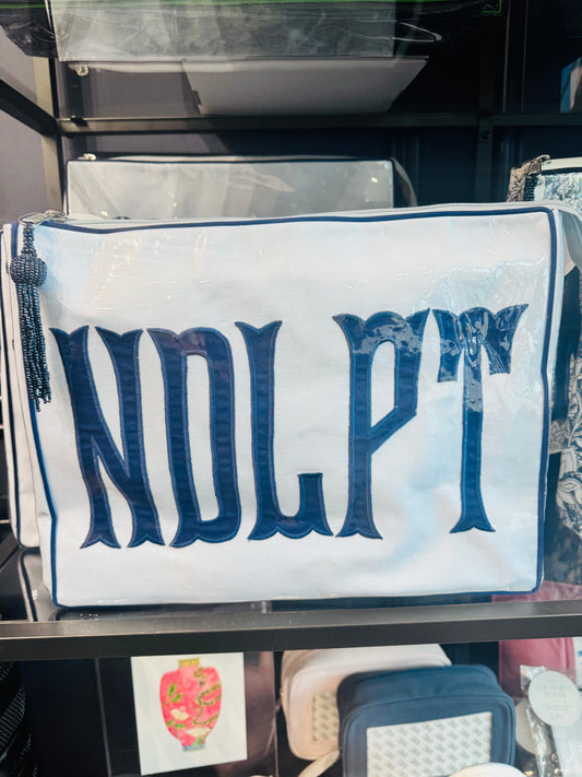 NDLPT Light Blue and Navy Custom Appliqué Project Bag